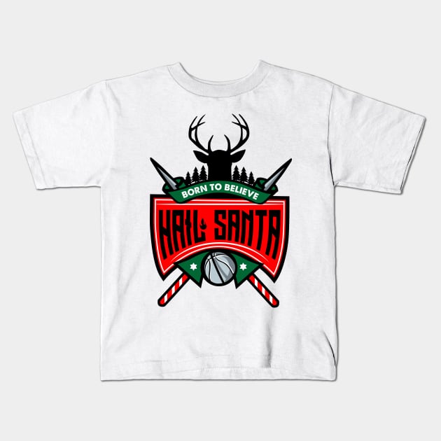 hail santa Kids T-Shirt by spoilerinc